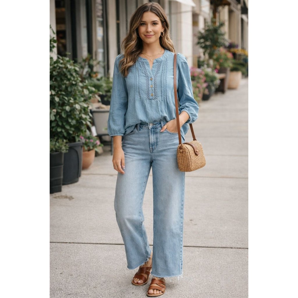 Nwt Chambray Pullover